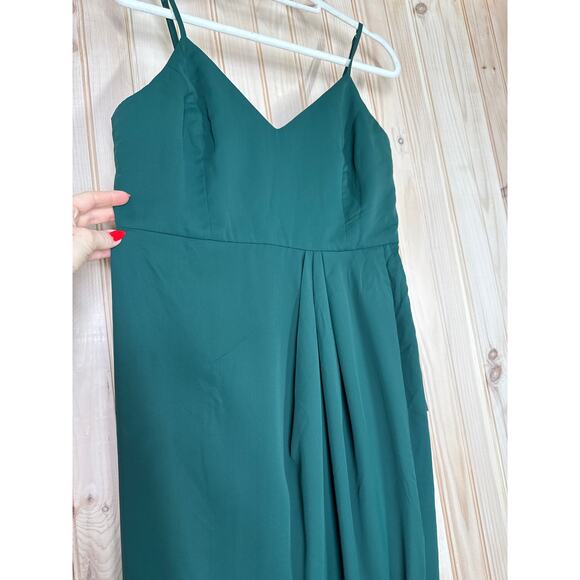 NWT Lulus Reinette Dark Green Midi Dress Cocktail Party Gala Wedding Size L - Picture 5 of 7